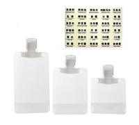 3 Bolsas de Viaje vacías Recargables,Botellas de Viaje cosméticas Impermeables de Embalaje de Maquillaje con Etiqueta para loción champú Fluido, 100/50/30ml