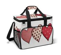 3 bolsas enfriadoras de playa con diseño vintage de corazones, aisladas, portátiles, a prueba de fugas, con correa para el hombro