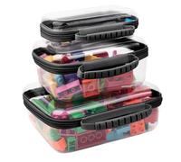 3 bolsas transparentes con cremallera con asa, organizador de bolsas de pañales, bolsas de maquillaje transparentes, contenedores de almacenamiento de juguetes rígidos con cremallera, bolsa de aseo
