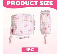 3 Bolsillos A Cuadros En Forma De Arco, Impermeables Y con Múltiples Compartimentos, Bolsa De Almacenamiento De Tampones, Adecuada para El Almacenamiento Diario Y De Viaje.