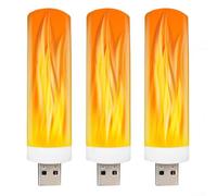 3 bombillas LED con efecto de llama con parpadeo realista recargable por USB para interiores y exteriores, mesa de suelo y luces colgantes