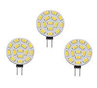 3 bombillas LED G4 5730 con casquillo 15 SMD, color blanco, 12 V-34 V CC, luz blanca cálida, 3 W, 2700 K