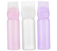 3 botellas aplicadoras de aceite para el cabello de 180 ml con escala, aplicador de peine de raíz para tinte para el cabello, herramienta dispensadora de coloración de salón, aplicación precisa