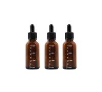 3 botellas cuentagotas de vidrio ámbar de 1 onza con escala graduada, vacías, recargables, dispensadores de líquidos de viaje, botella cuentagotas de vidrio, recipiente para vial, 30 ml