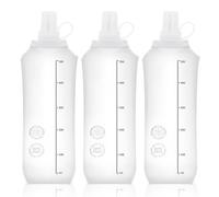3 botellas de agua plegables, de gel, 500 ml, ligera, sin BPA, a prueba de fugas, perfecta para correr, maratón, triatlón y ciclismo, transparente