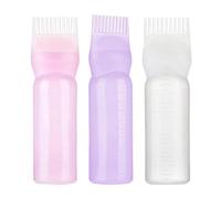3 botellas de cepillo de tinte para el cabello, cepillo para colorear el cabello con escala graduada, botellas aplicadoras de peine de tinte para cabello, botella aplicadora de peine de raíz para uso