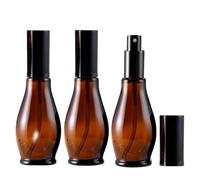 3 botellas de spray de cristal ámbar vacías de 100 ml para limpieza de perfume cosmético, con pulverizadores de niebla fina y tapa antipolvo