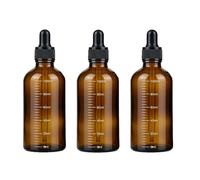 3 botellas de vidrio ámbar de 100 ml con pipeta cuentagotas negra, botella vacía recargable de aceite esencial para perfumes y aromaterapia