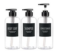 3 Botellas Dispensadoras de Baño Segbeauty, Botellas de Bomba de Recarga de 500 ml Para Champú de Jabón Líquido Corporal, Loción de Prensa de Plástico, Acondicionador, Gel de Ducha, Viajes, Hotel