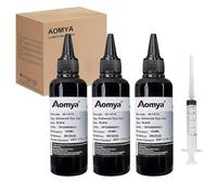 3 Botellas Negra Tinta Universal Impresora Cartuchos de Recarga Tinta 300ml reemplazo para HP Canon Epsn Lexmark Hermano Cartuchos de Tinta Recargables CISS CIS Sistema, 100ml x 3, con jeringa