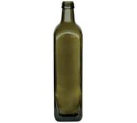 3 Botellas para aceite y licor de 1000 ml - Marasca Quadre Vuote de cristal oscuro Uvag con dosificador de aceite antigoteo y tapón hermético - Fabricado en Italia - Uso profesional y doméstico