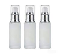 3 botellas recargables de vidrio mate de 30 ml, recipientes de cosméticos de tamaño de viaje para loción, crema, suero, artículos de tocador, mini botellas dispensadoras a prueba de fugas
