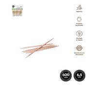 3 botes palillos redondos madera Ø 2 mm x 6.5 cm (600 uds)