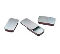 3 botes rectangulares de 10 ml con tapa deslizante, mini regalo, dulces, bálsamo labial, pastilleros, color plateado, parte superior deslizante, tamaño de bolsillo, camping, senderismo, transporte