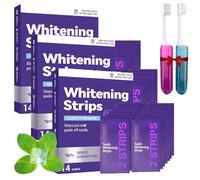 3 Boxes/42 Strips Purple Teeth Whitening Strips Gentle Daily Strips,For Surface Stain Removal & Natural Shine,Enamel-Friendly,Portable Teeth Care For Home & Travel