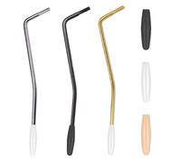 3 brazos de trémolo de rosca de 5 mm con 3 fundas de goma para la manivela (1 de cada una en blanco, beige y negro), barra de trémolo plateada para guitarra eléctrica, sistema de trémolo