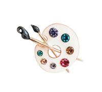 3. Broche Artístico Brillante Con Diamantes De Imitación Accesorio Unisex Versátil De Aleación De Zinc Para Él Y Guardarropa Pin Artístico Esmaltado Hecho a Mano