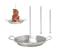 3 brochetas verticales de acero inoxidable para regalos de barbacoa, soporte para parrilla, sartén giroscópica con parrilla para pinchos, sartén vertical para horno, pincho Al Pastor para parrilla (1