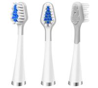 3 cabezales de repuesto para cepillo de dientes compatibles con Watepik Complete Care 5.0/9.0 (CC-01/WP-861) con raspador de lengua, STRB-3WW