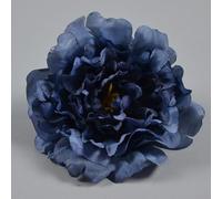 3 cabezas decorativas de peonía hechas de seda artificial para una impresionante decoración de pared de boda y fiesta en el hogar (azul tinta)