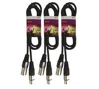 3 cables de señal de iluminación DMX de 1,5 m (3 unidades)