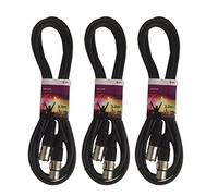3 cables de señal QTX 3M DMX Lighting XLR