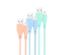 3 cables lightning a usb 2.0 rosa / azul / verde 1m nanocable 10.10.04