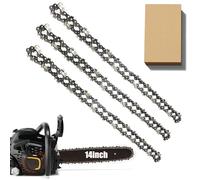 3 cadenas de motosierra para barra de 35 cm, 3/8 pulgadas, perfil bajo, 52 eslabones de 0,13 cm de calibre, repuesto de Husqvarna, Hyundai, Einhell, McCulloch, Ryobi y otras motosierras, 91P052X3