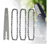 3 cadenas de sierra con espada, longitud de 18,5 cm, cadena de 6 pulgadas para mini motosierras de batería, cadena de repuesto 1/4, cadena de repuesto para carpintería, corte de jardín, cadena de