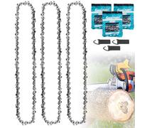 3 cadenas motosierra 35 cm, 3/8" LP 52 eslabones calibre 1,3 mm - cadena de repuesto antirebote para guía de 14 pulgadas, compatible con Husqvarna Dolmar Einhell Makita Hitachi Oregon