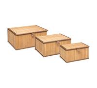 5five - 3 Cajas de Almacenamiento de bambú