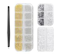 3 Cajas De Juego De Joyas Para Manicura Y 1 Bolígrafo Magnético, Parche De Bolas De Acero Perlado, Herramientas Para Manicura, Artículos Imprescindibles Para Manicura Diy.