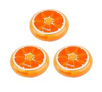 3 cajas de píldoras semanales de viaje portátiles caja en forma de fruta, organizador de píldoras giratorias grandes compartimentos pastillero 7 días para píldoras, vitaminas y aceites de pescado