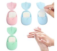 3 Cajas Jabón Papel Portátil, Mini Jabón de Viaje Desechables Papel, Recarga de Hojas de Jabón,para Cocina Inodoro Exterior Viaje Acampada Senderismo (Rosa/Azul/Verde)