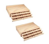 3 Cajones Caja De Almacenamiento Para Artistas 40x26cm(2pcs),Caja Organizadora De Suministros De Artista De Madera,Multifunción,Para Herramientas Artísticas Como Lápices,Rotuladores,Pinceles o Joyas