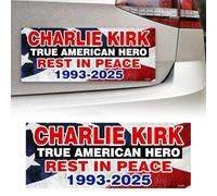 3 calcomanías de Charlie Kirk True American Hero - Loving Memory Justice Memorial Freedom USA Patriot Calcomanía de vinilo para coche, camión, ventana, laptop, descansa en paz 2025, fácil de usar
