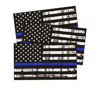 3 calcomanías reflectantes de la bandera de Estados Unidos para coche, 5 x 3 pulgadas, vinilo fino de línea azul de EE. UU., pegatinas patrióticas de rayas para automóviles, decoración de camiones para parachoques de ventanas, apoyo militar de EE. UU., policía, agentes de la ley (negro/B)
