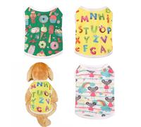 3 Camisas para Perros Pequeños y Gatos Transpirable Camiseta de Tirantes para Verano (Verde, L)