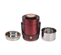 3 Capas de Acero Inoxidable con Aislamiento Al Vacío para Trabajadores de Oficina y Estudiantes, Tarro de Comida Portátil a Prueba de Fugas, Capacidad de 1500ml (rojo)
