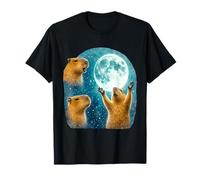 3 Capibaras Aullando a la Luna Divertido extraño Meme Maldito Camiseta