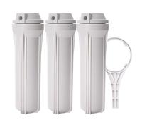 3 carcasas para filtro agua toda la casa, filtro sedimentos universal 10 pulgadas, incluye llave inglesa, para usar en un sistema de filtración de 3 etapas.(2 points)