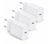 3 cargadores USB-C, 25 W, PD 3.0, carga rápida, compatible con iPhone 16/15/14/13/12, Samsung Galaxy S24/S23/S22/S21, Xiaomi, Huawei, Pixel, Oppo, OnePlus, Realme, iPad, tableta, enchufe de la UE