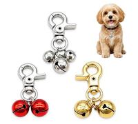 3 cascabeles extra ruidosos para perros y gatos para collar, localizador de mascotas con sonido, amuletos de la suerte dorados y rojos, ayuda a localizar a tu mascota.