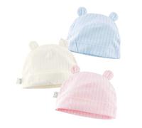 3 casquillo del bebé Paquete turbante headwraps 0-6 Meses recién nacido sombrero de los muchachos para niños y niñas de recuerdos