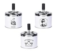 3 ceniceros giratorios retro de metal, diámetro de 9 cm, cenicero giratorio