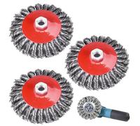 3 cepillos de alambre amoladora angular, M14 125 mm cepillos de alambre para amoladora angular, amoladora angular, cepillo de disco, cepillo de olla, amoladora angular, juego de cepillos de alambre