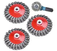 3 Cepillos de Alambre para Amoladora Angular M14 125 mm - Disco, Olla y Pulido con Juego para Pulir