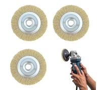 3 cepillos de alambre para limpiador de patio Ryobi RAC814 con agujero de eje para RY18PCA-0 OPC1800 OPC1815 EFB 400/401, rueda de alambre para limpiar desechos de juntas de óxido (115 x 16 x 10 mm)