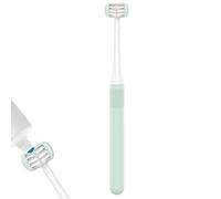 3 cepillos de dientes de 3 caras, cepillo de dientes para autismo, cepillo de dientes de viaje de tres cerdas - cepillo de dientes sensorial adulto para un cuidado completo de los dientes y las encías, el pelo Cipliko