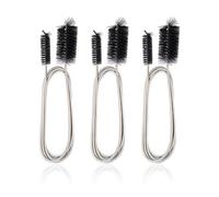 3 cepillos de limpieza de acero inoxidable, cepillo de limpieza largo, cepillo de limpieza multiusos flexible, cepillo de limpieza de doble extremo, adecuado para tuberías, canalones, lavabos,